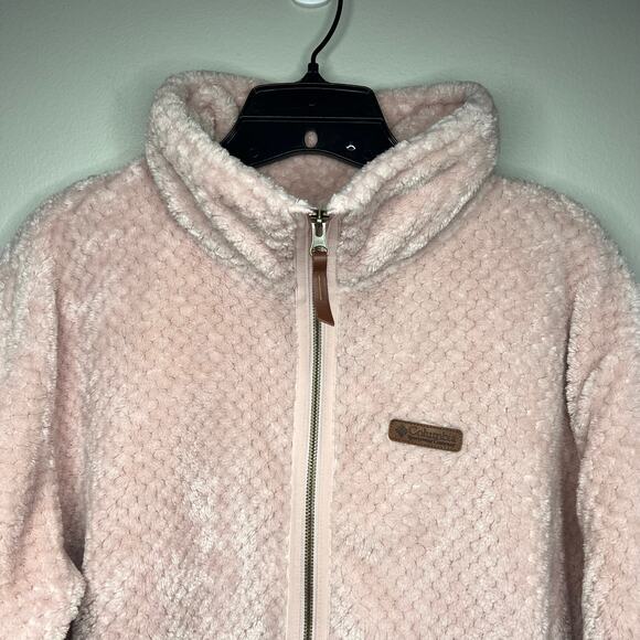 Columbia Fire Side Sherpa Full Zip Pink Fleece Jacket Women's XXL Fuzzy Soft - Picture 2 of 10